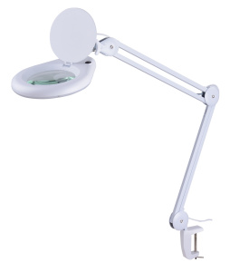 Лампа-лупа LED 14W (60 диодов), 5 диоптрий, размер линзы 12,7см, на струбцине, 9005LED(5) 