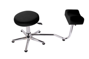 Стул мастера с подставкой для ноги, черный, 3205 