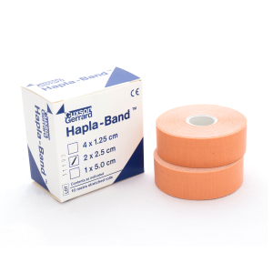 Hapla Band Клейкая эластичная фиксирующая лента, телесный цв. 2,5см х 10м, рулон